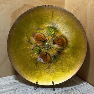 Mid Century Modern California Cloisonné by Landau and Associates Pedestal Plate